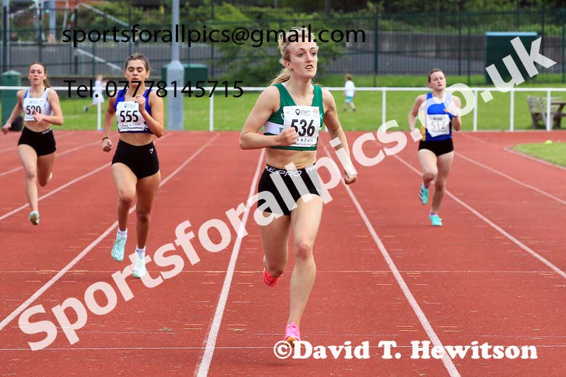 Womens Under-17s 300 metres, 2023 North Eastern Track and Field Champs., Middlesbrough Sports Village, Middlesbrough. Photo: David T. Hewitson/Sports for All Pics